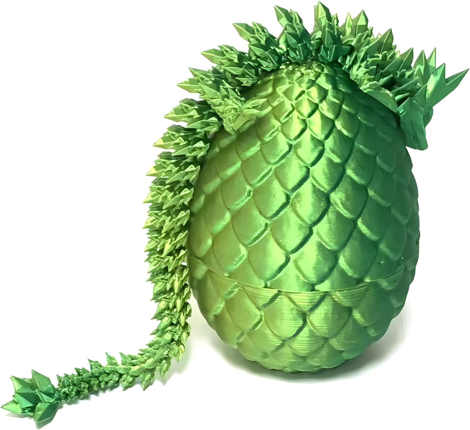 3D Printed Dragon Fidget Toys Dragon Egg 12inch Flexible Dragon Toy 3D Printed Dragon Egg with Articulated Dragon Inside Fidget Toys for Autism/ADHD Easter Toys Gifts (YellowGreen)
