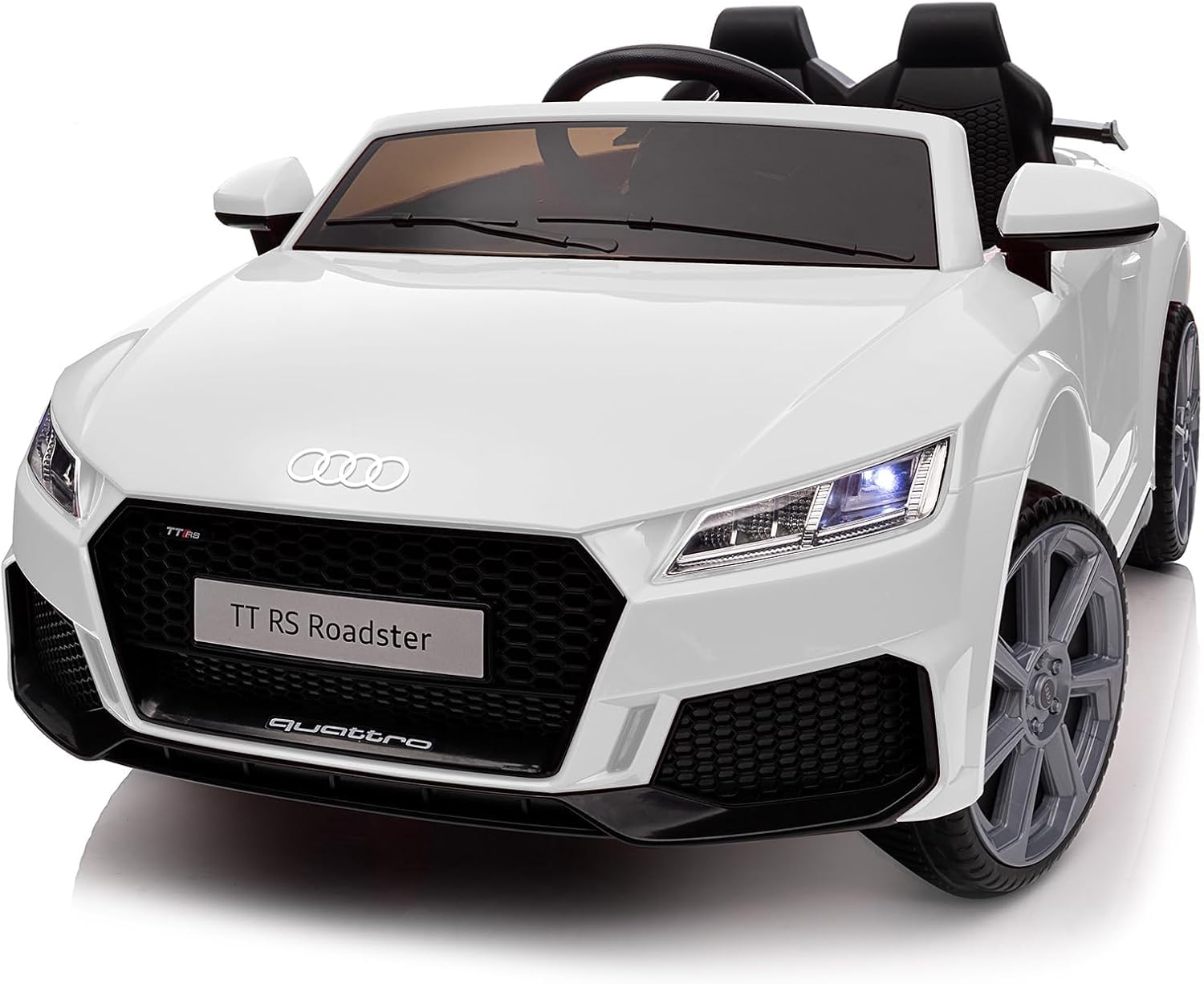 Electric Ride on Car for Kids, Licensed Audi 12V 7Ah Kids Ride-on Toy for Toddlers 3-5 Year Old Girls with Remote - White