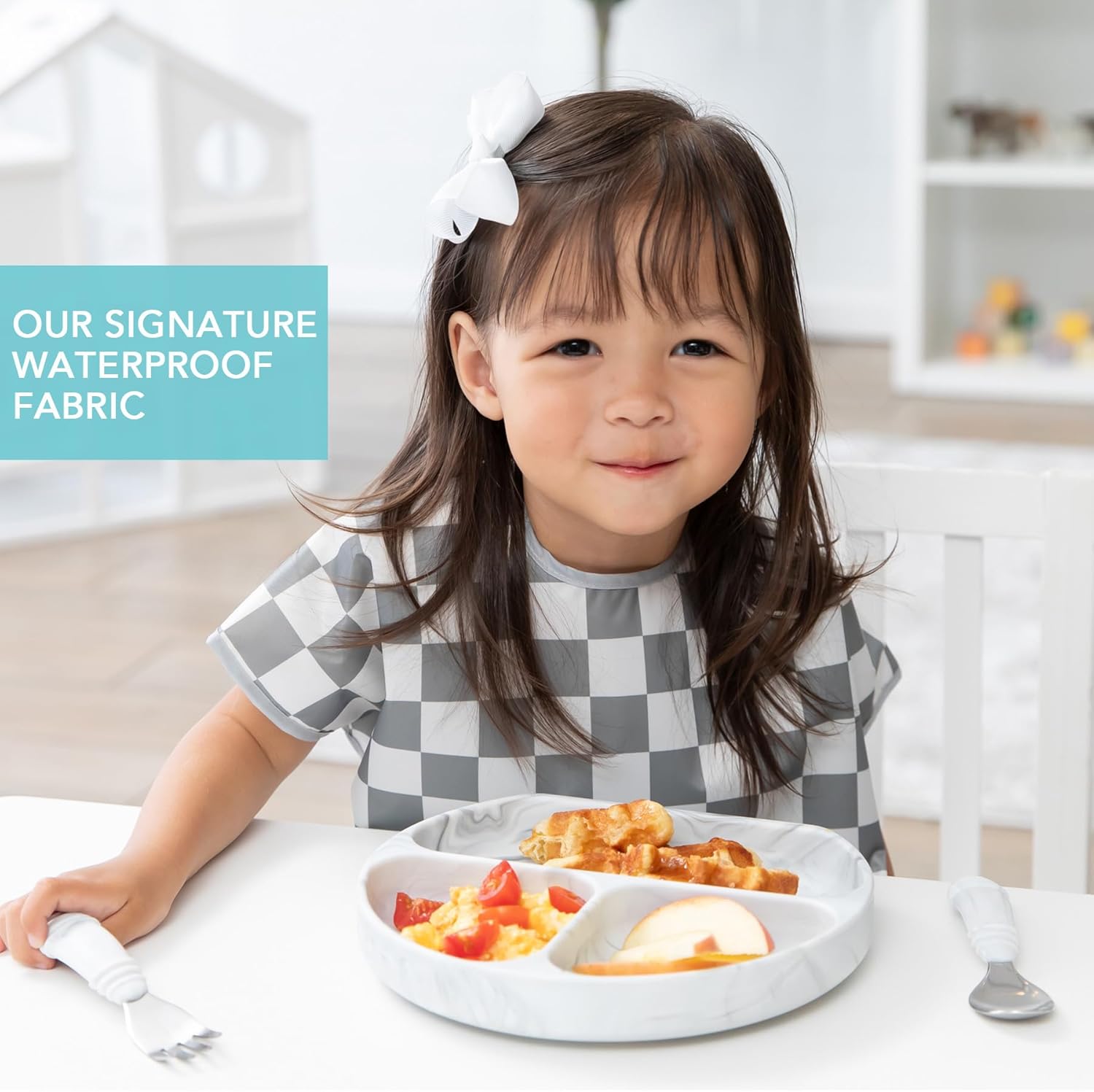 Bumkins Bibs - Toddler Bibs, Waterproof, Large for 1-3 Years, Short Sleeve