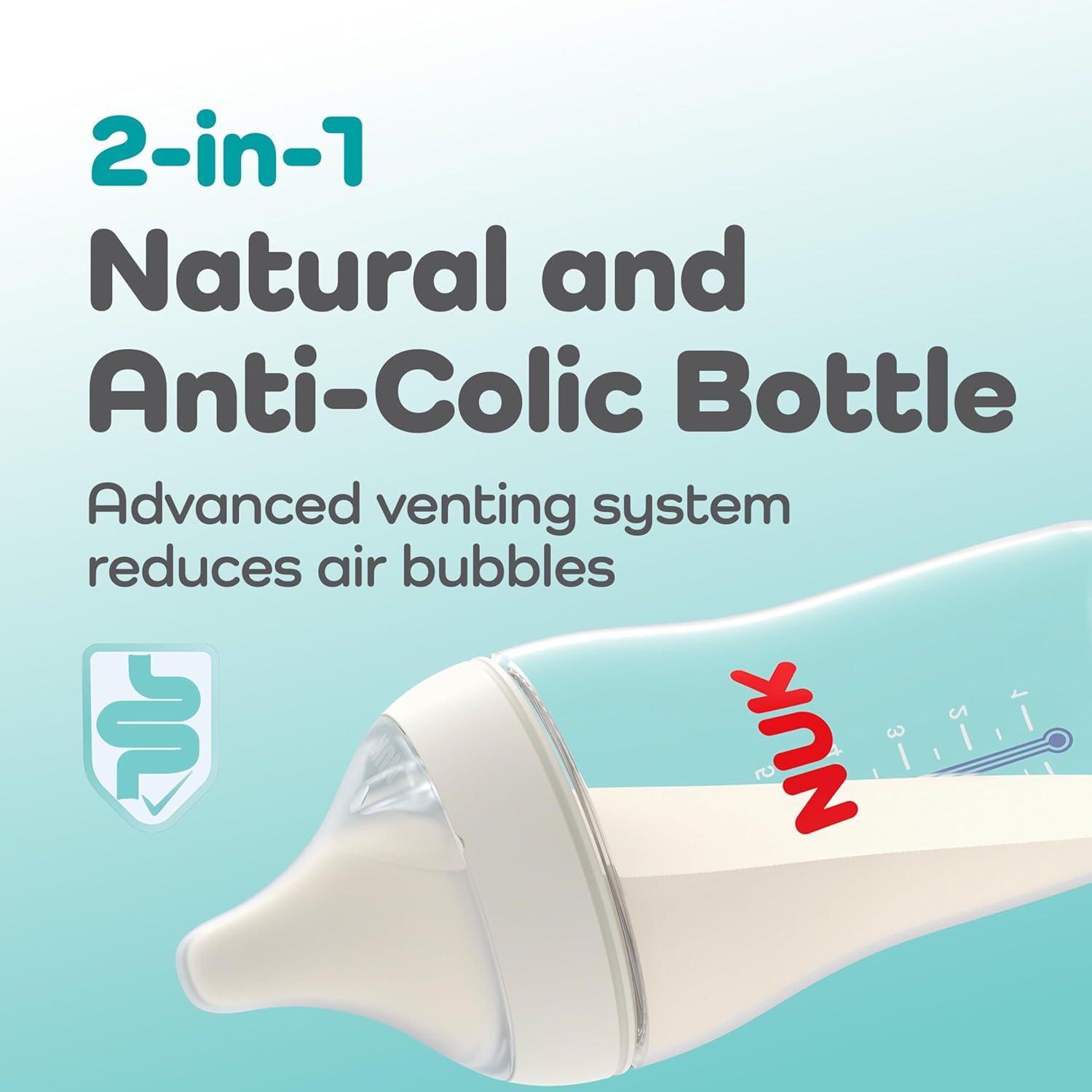 NUK Perfect Match Slow Flow 2-in-1 Natural and Anti-Colic Bottle, 5oz., 4 Pack, BPA Free