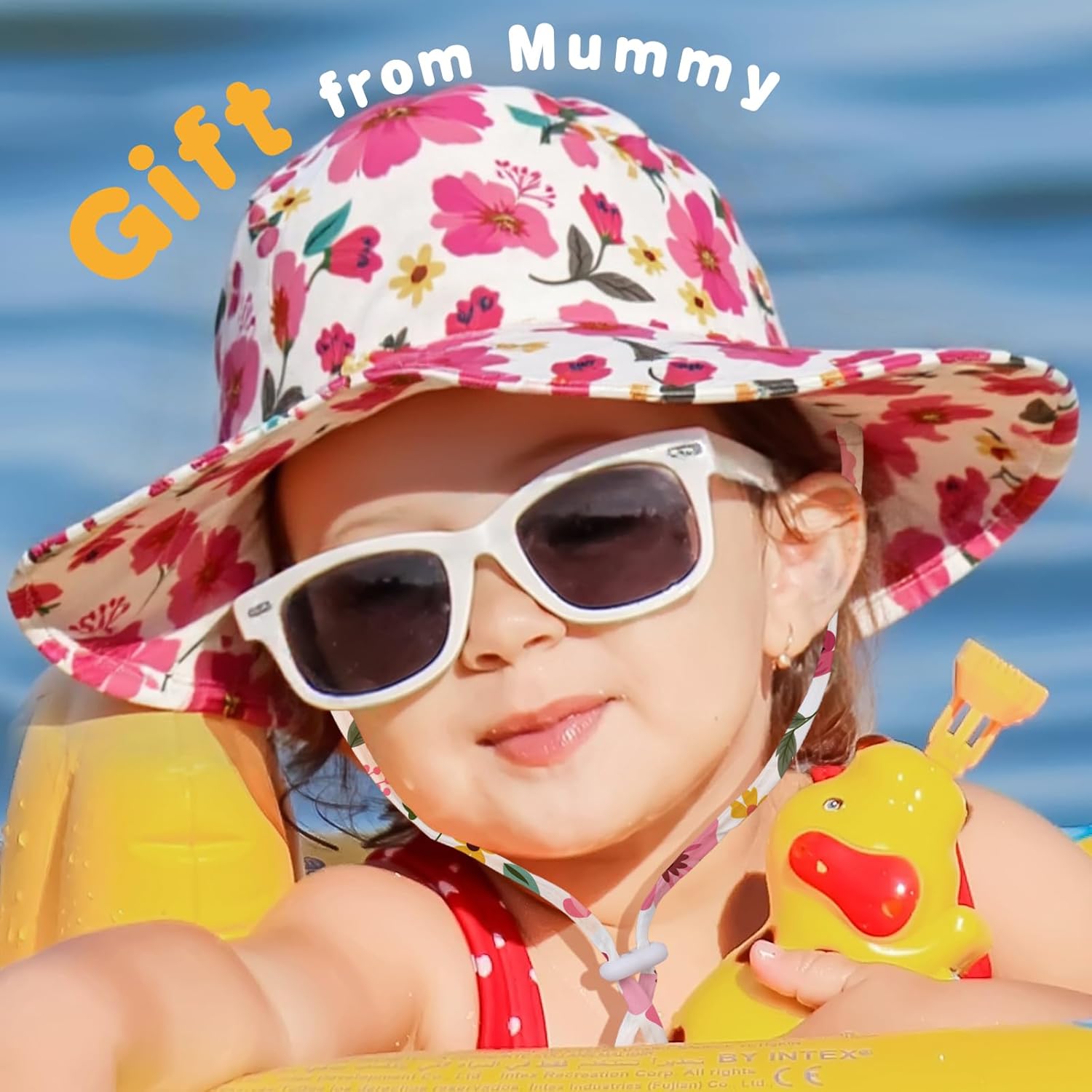 Baby Sun Hat Toddler Girl Beach Hat Adjustable Outdoor Summer Hat UPF 50+ Sun Protection Wide Brim Infant Kids