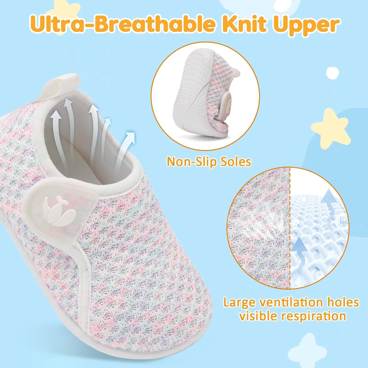 FEETCITY Toddler Walking Shoes Slip On Toddler Shoes Boys Girls Kids Sports Sneakers Casual School Shoes Barefoot Shoes