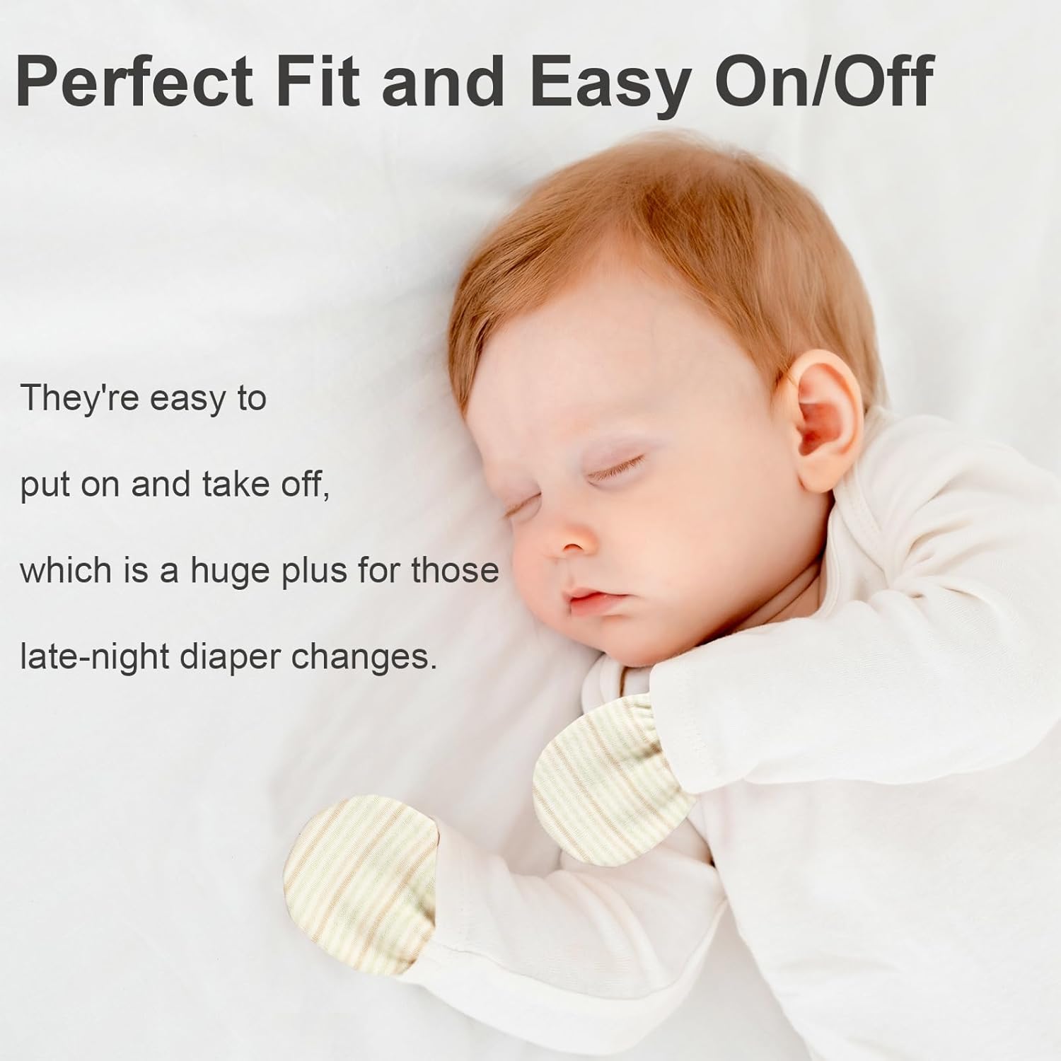 Newborn Mittens No Scratch 100% Cotton Mitts Boy Girl baby mittens 0-6 months 6 Pack