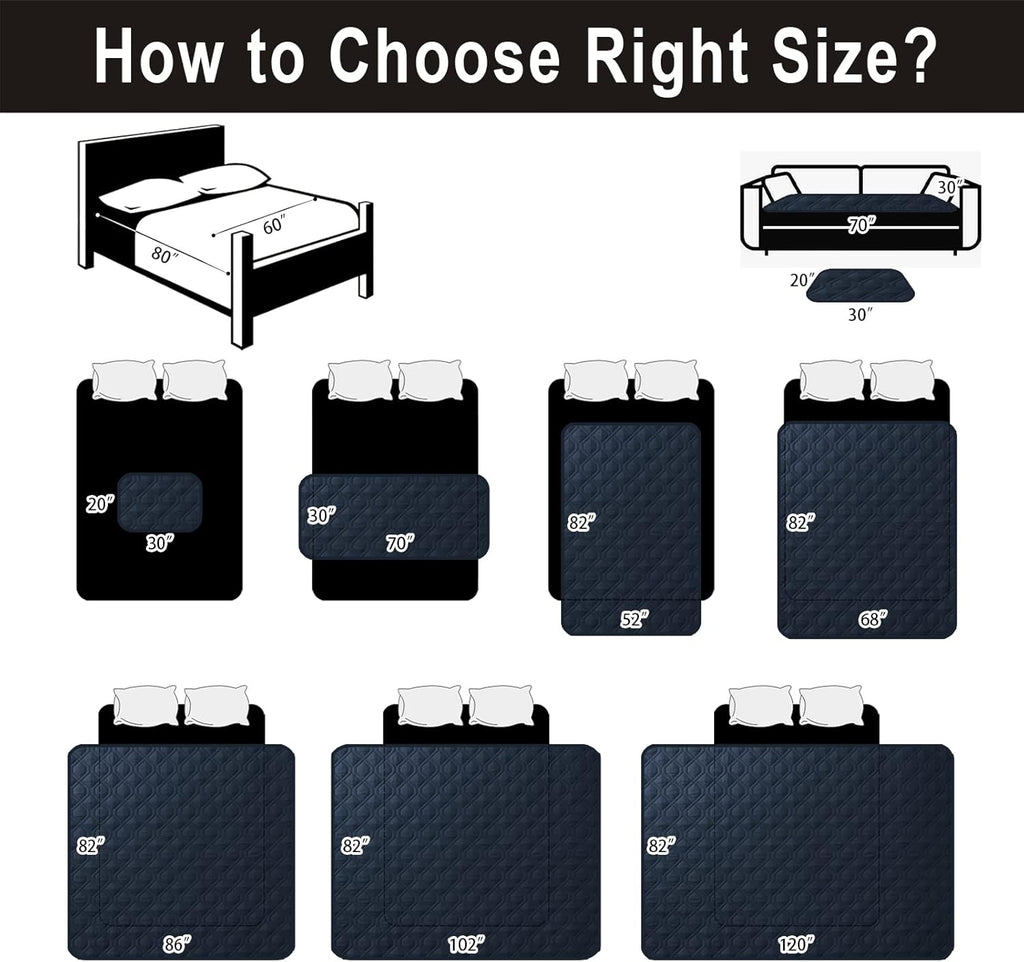 100% Waterproof Dog Bed Cover 68x82 inch Reversible Changing Pad Reusable Camping Mat for Kids/Pet/Dog/Cat Washable Geometric Embroidery Blanket Patchwork Navy+Burgundy