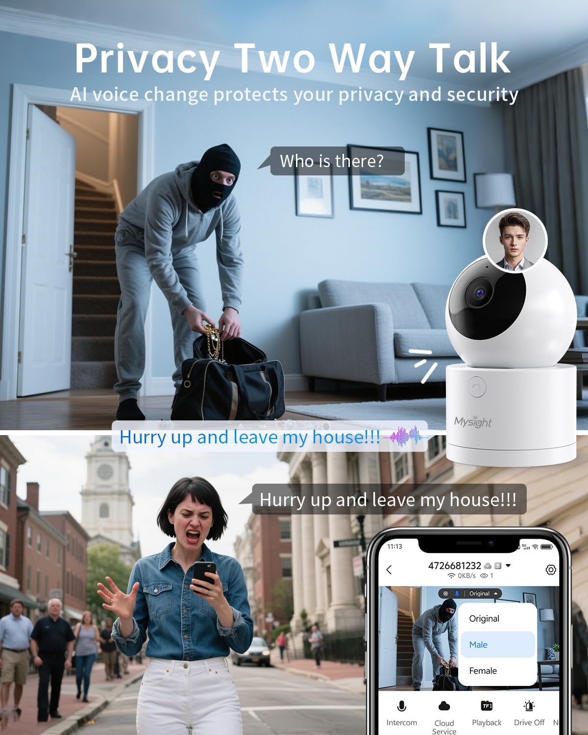 [5G & 2.4G] 2K Pan/Tilt Security Cameras for Home Security Indoor, AI Voice Change for 2-Way Talk, Motion Detection, 24/7 SD Recording/Cloud Storage, Baby Monitor/dog/Pet Camera with Phone App