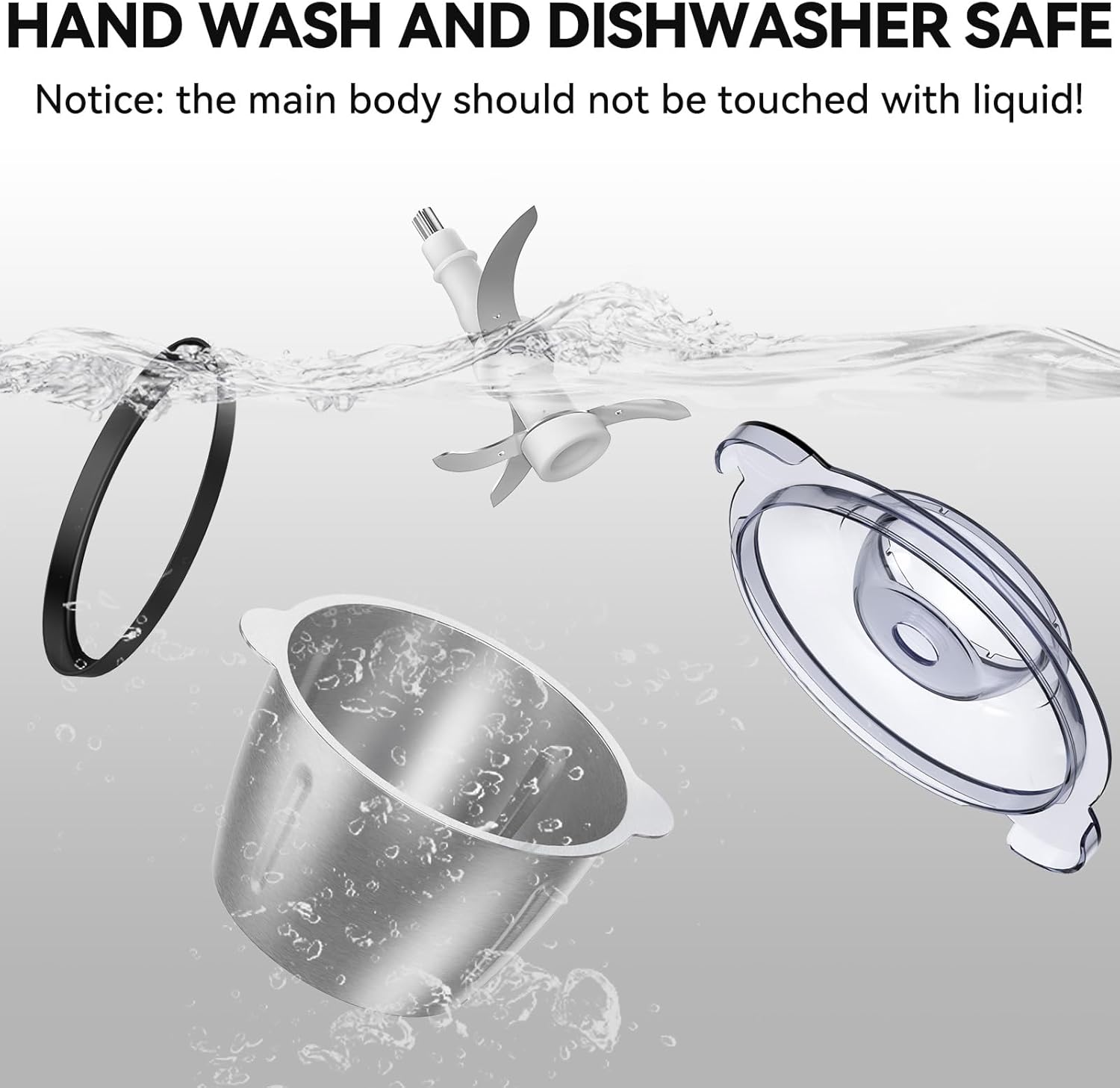 LINKChef Food Chopper, 5 Cup Food Processor Mini Electric, 1.2L 250W Meat Grinder with 4 Bi-Level Blades, Stainless Steel Mincer for Kitchen, Vegetable, Onion, Garlic, Salad, Baby Food, Fruit, Nuts