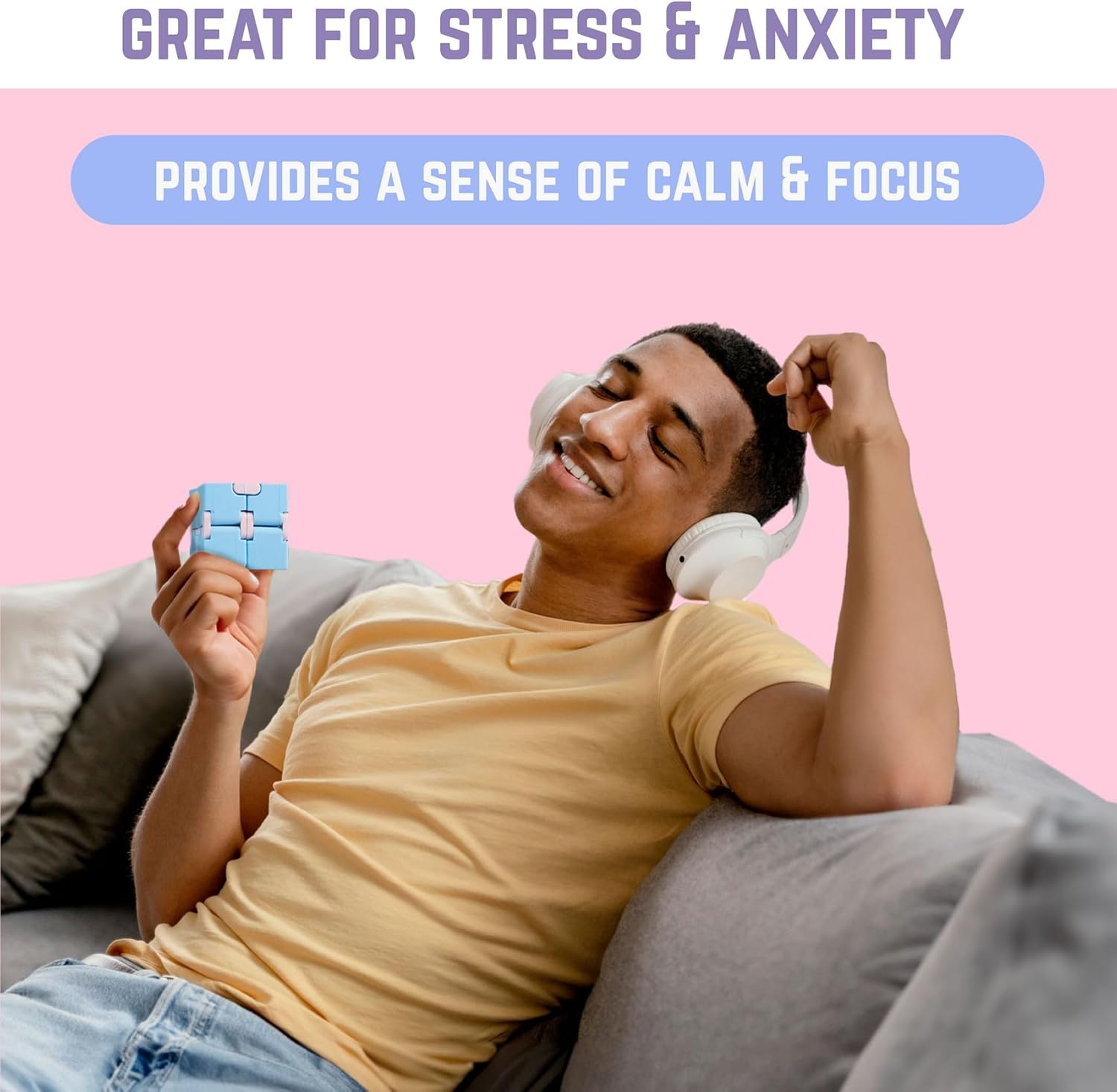 BUNMO Infinity Cube Fidget Toy - Stimulating & Engaging Fidget Toy - Teen Boy Toys - Fidgets for Adults - Travel Toys - Gifts for Teenage Boys - 10 Year Old Boy Gift Ideas - 2 Pack Plastic