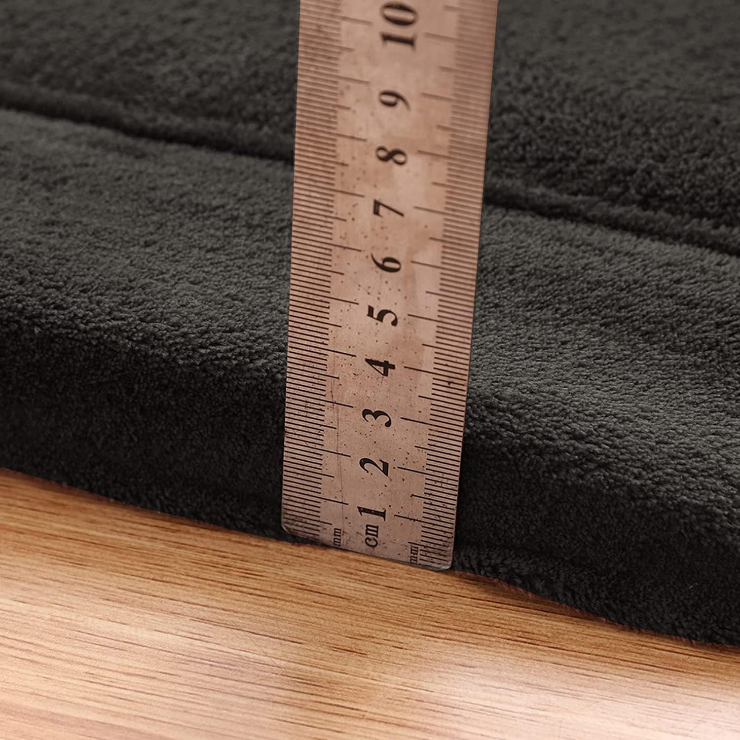 MAXYOYO Baby Play Mat, 1.2" Thick Memory Foam Soft Padded Carpet with Non-Slip Backing, 3x5 ft Japanese Tatami Rug Living Room for Kids, Toddler, Children, Nusery(Black)