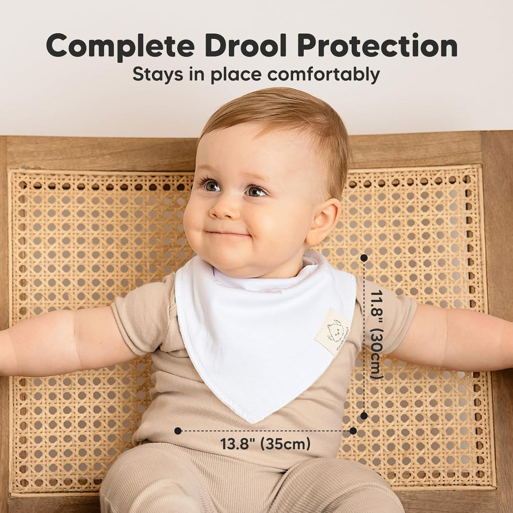 10-Pack Organic Baby Bandana Bibs for Girls - Super Absorbent Triangle Baby Bibs for Drooling and Teething Infant, 100% Cotton Extra Soft for Newborn, Infant 0-36 Months (Brave)