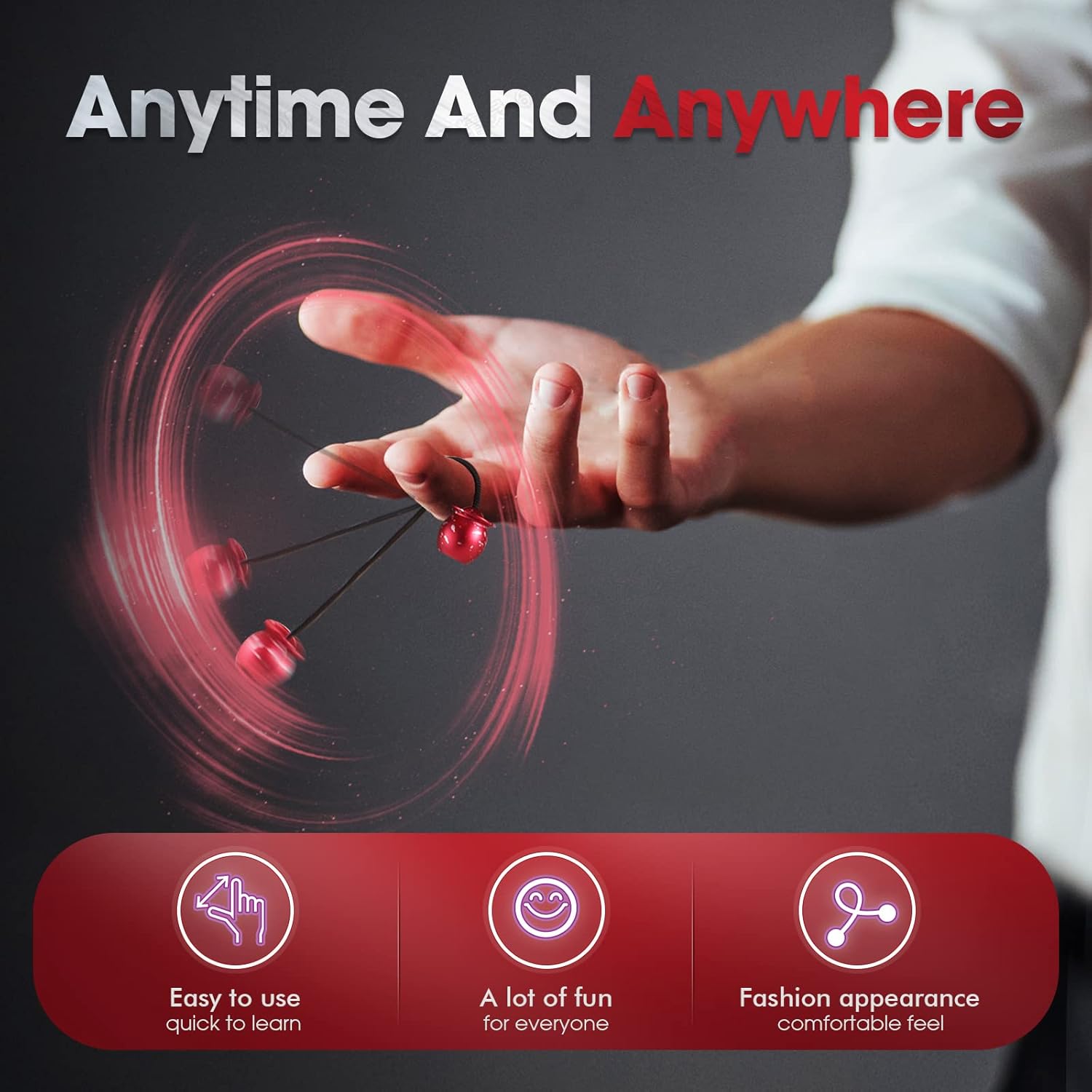 Begleri Fidget Beads - Worry Fidget Beads Spin & Bump - Made of Aluminum Alloy - for Men Women Youngs Skill Players Creates a Bit of Magic for You (Bell)