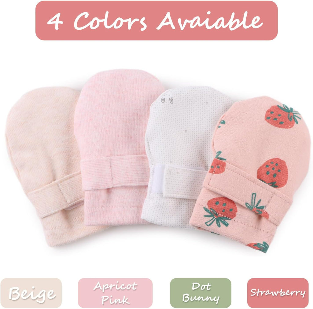 Newborn Baby Mittens Infant No Scratch Gloves Cotton Mitts for Baby Girls Boys