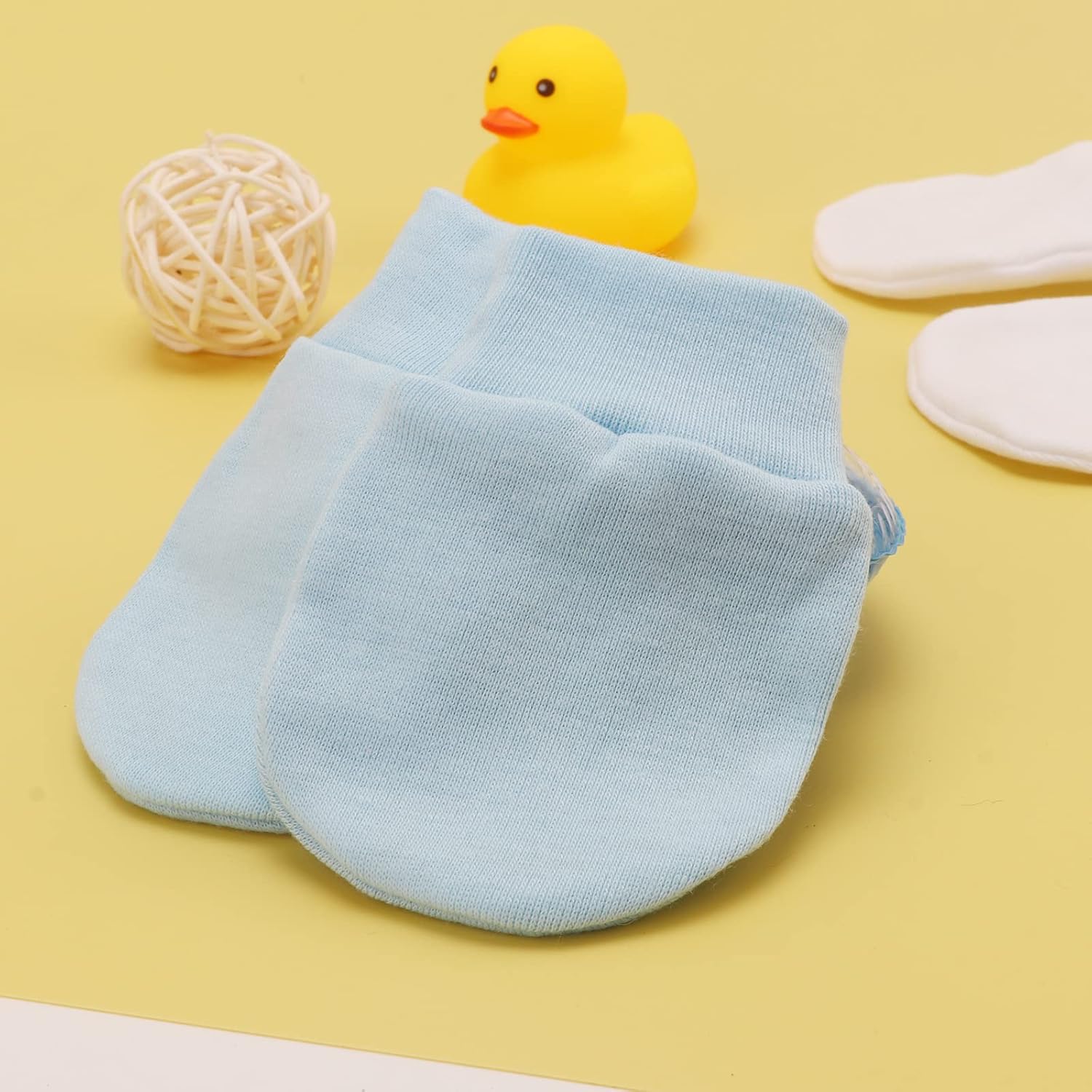 Newborn Baby Mittens No Scratch Cotton Elastic Wrist Gloves Infant Toddler Mittens for Baby Boy Girl 0-6 Months
