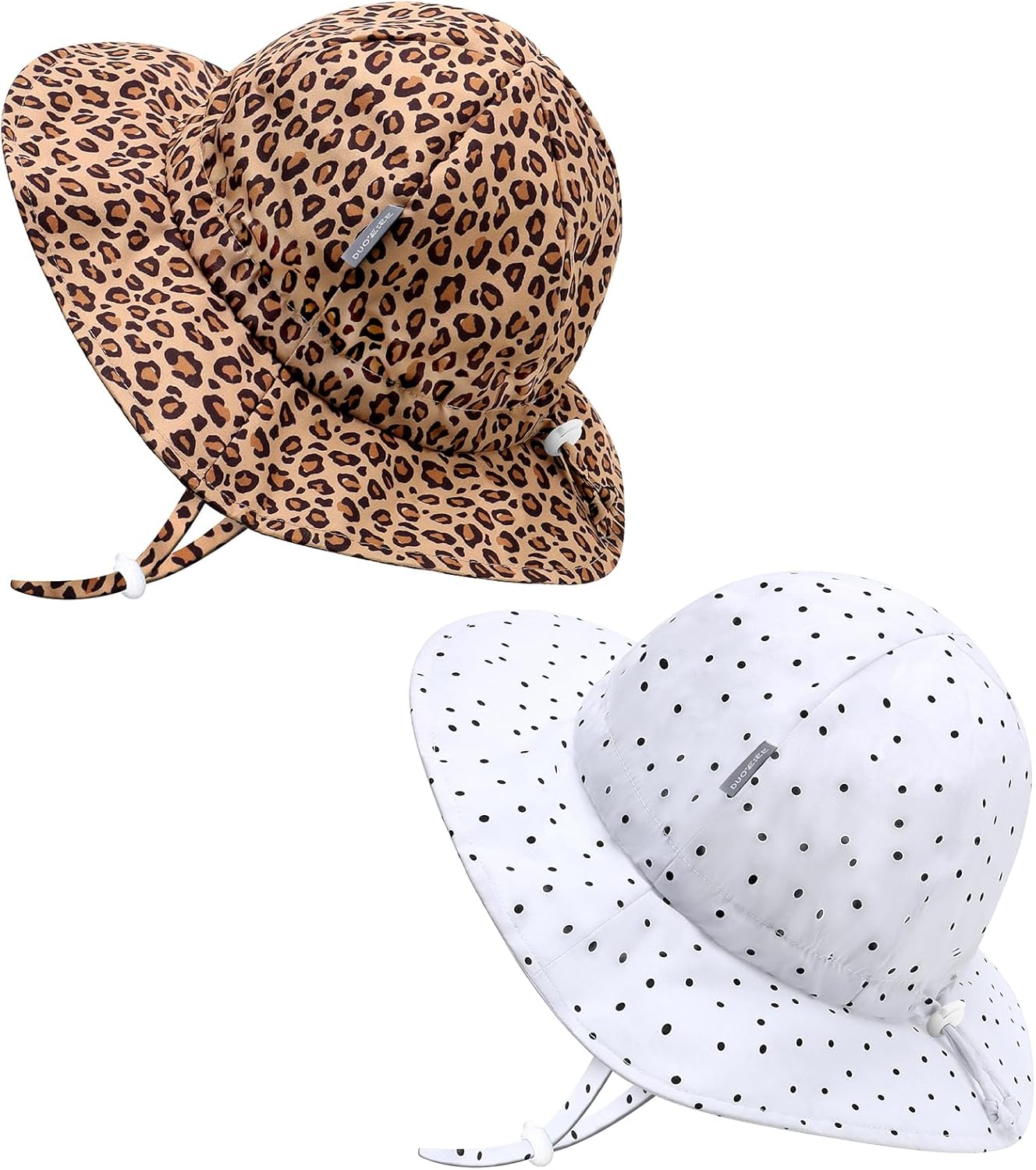 UPF 50+ Baby Bucket Hat - Wide Brim Sun Protection Beach Cap for Girls - Cute & Adjustable Toddler Hat