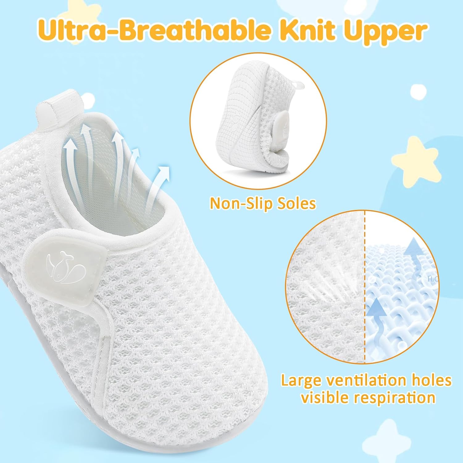 FEETCITY Toddler Walking Shoes Slip On Toddler Shoes Boys Girls Kids Sports Sneakers Casual School Shoes Barefoot Shoes