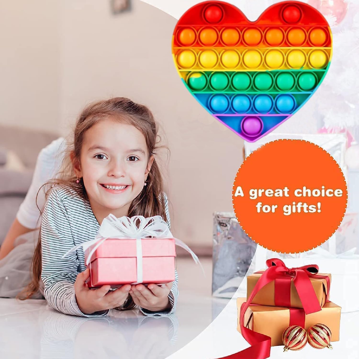 36pcs 5in Random Pop Bubble Fidget Sensory Toys, Pop Toy Bulk for Party Favor, Classroom Student Prizes Easter Basket Goodie Bag Stuffers Christmas Valentine Gift for Kid