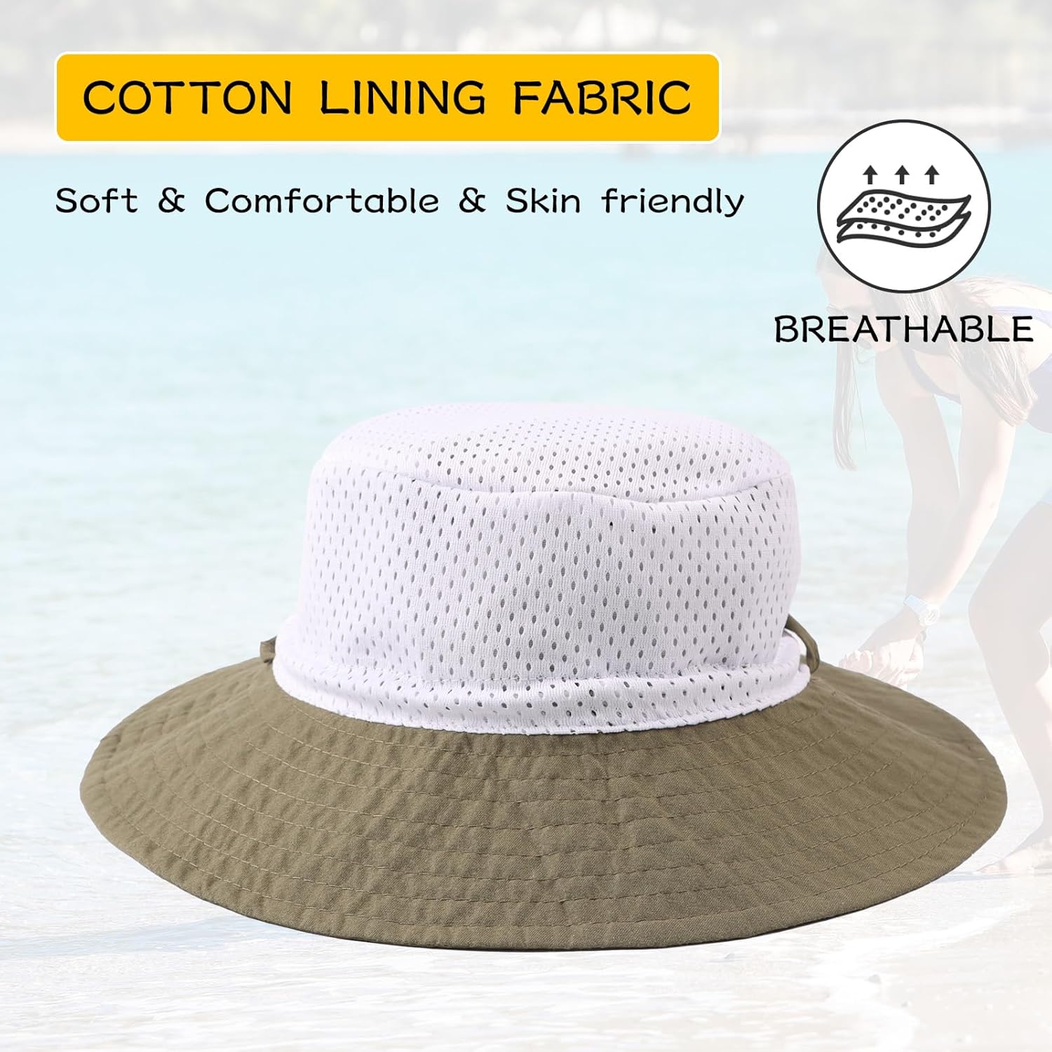 Peecabe Summer Baby Sun Hat for Boys Girls UPF 50+ Wide Brim Toddle Bucket Hat Adjustable Baby Beach Cap 0-8 Years