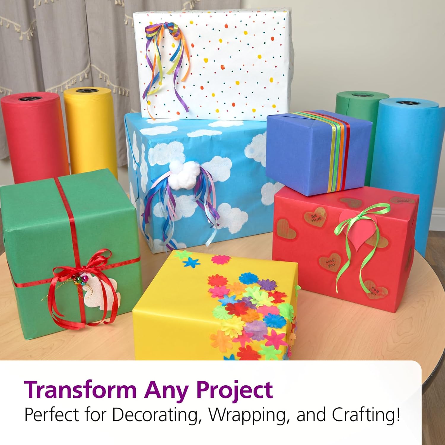 Colorations DSRE Dual Surface Paper Roll, Scarlet Red,, 36" x 1000' (1 Roll)