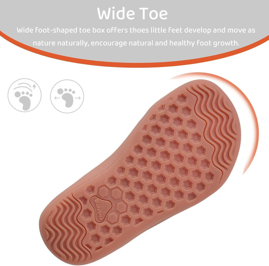 WateLves Toddler Little Kids Wide Barefoot Shoes The First Walking Shoes Girls Boys Breathable Zero Drop Minimalist Sneakers with Wide Toe Box Natural to Grow