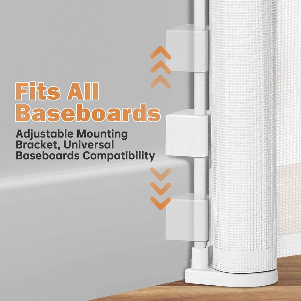 Retractable Baby Gates for Stairs, 78" Extra Wide Retractable Dog Gate with Support Rods for The House, 42" Extra Tall Baby Safety Gates Pet Gate for Doorways, Hallways, Indoor, Outdoor