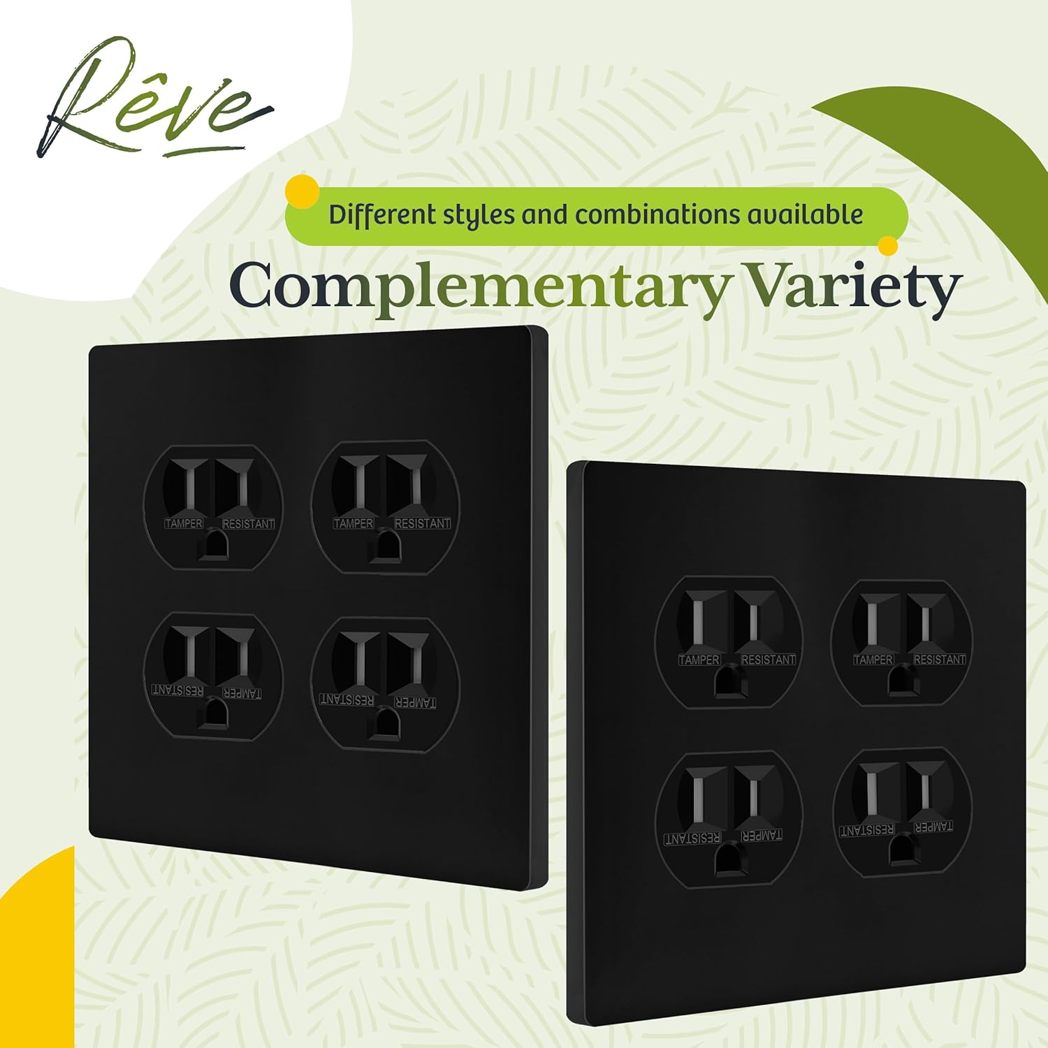 TG Screwless Duplex Wall Plate, Child Safe Double Receptacle Outlet Cover, Standard Size, 2-Gang 4.68" x 4.73", Unbreakable Polycarbonate Thermoplastic, UL Listed, SP-S2-BK, Glossy, Black