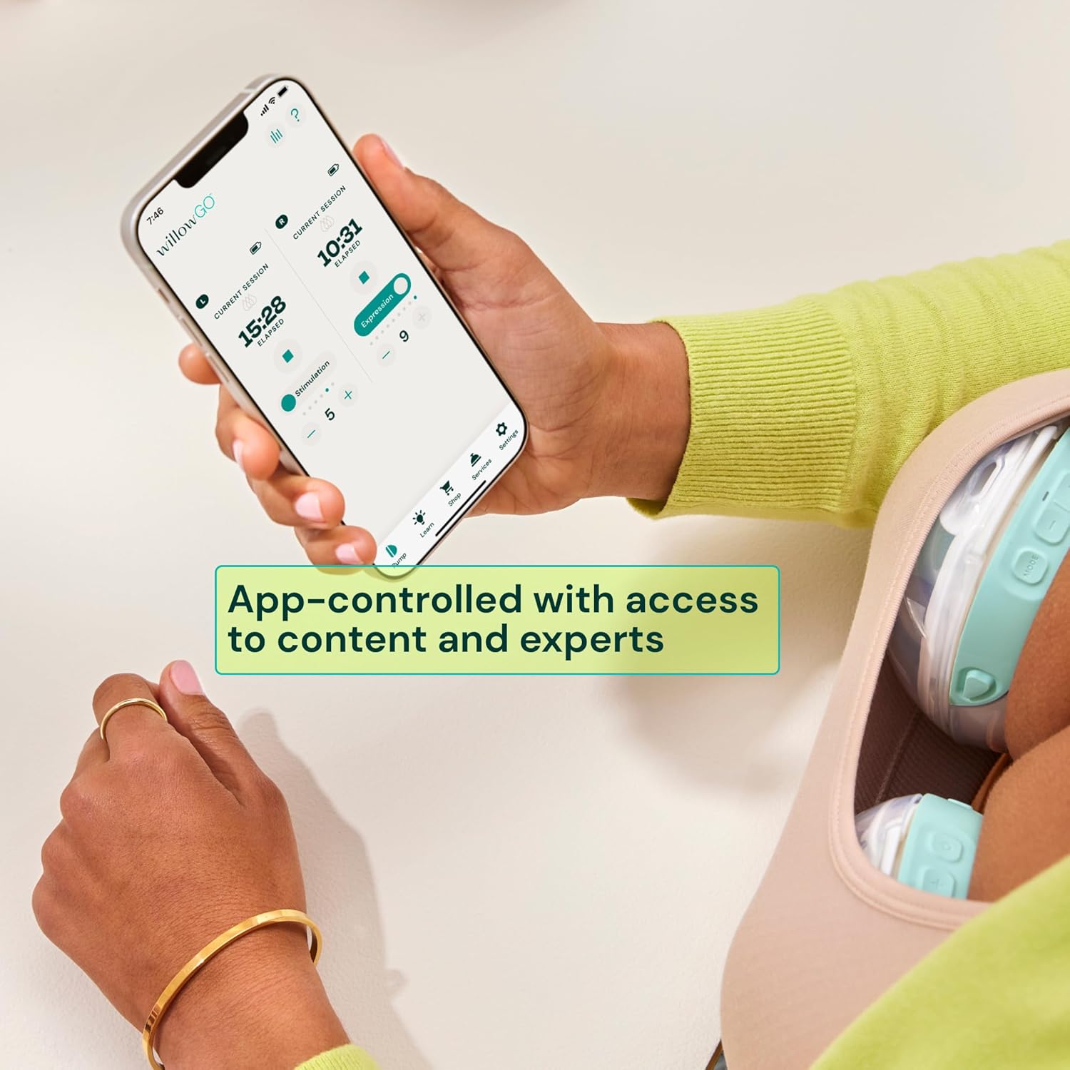 Willow Go - Hands Free Breast Pump - Wearable Breastfeeding Pump - Portable, Electric, Cordless, & 9 Levels of Hospital Grade Suction Strength - Postpartum Essentials - Double Breast Pump