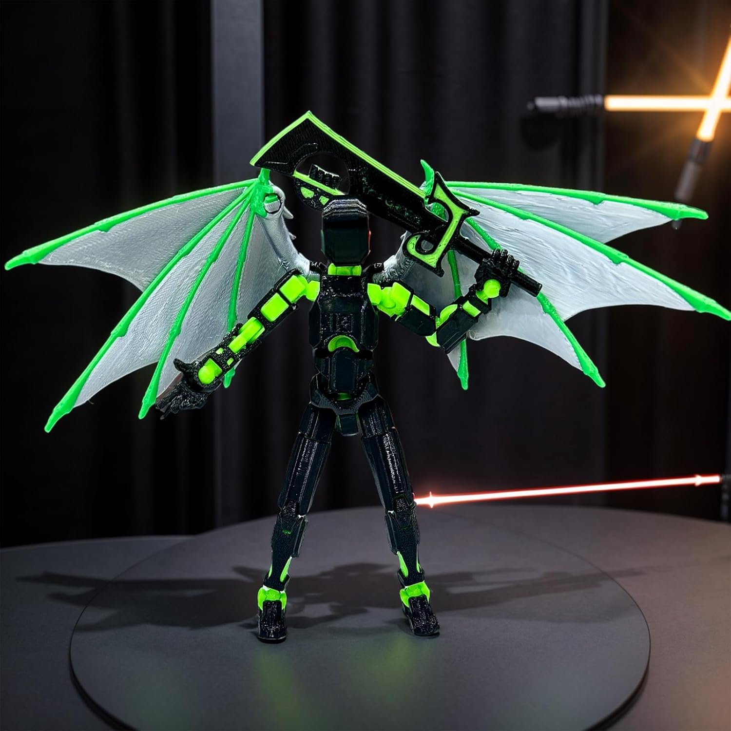 (Assembly Completed) T13 Action Figure Set, Titan 13 Action Figures, 3D Printed Dummy 13 Multi-Jointed Movable Robot Toy, Diy Lucky 13 Action Figure for Kids Adult Christmas Birthday Gifts (Green)