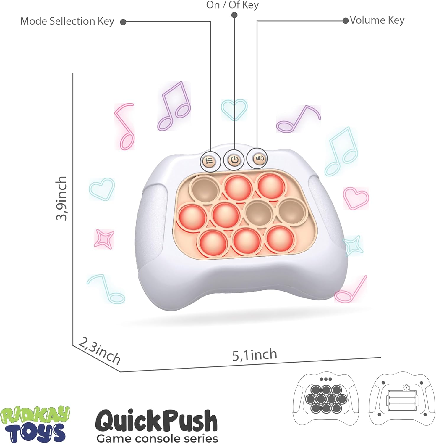 Fast Push Game - Pop Game It, Joy & Fun for Kids Ages 6-12: Sensory Toys for Kids 5-7 | 4 Modes Games, Kids Games, Fidget Toys for Kids 8-12, Handheld Games, Fast Push Bubble Game - Pop Fidget