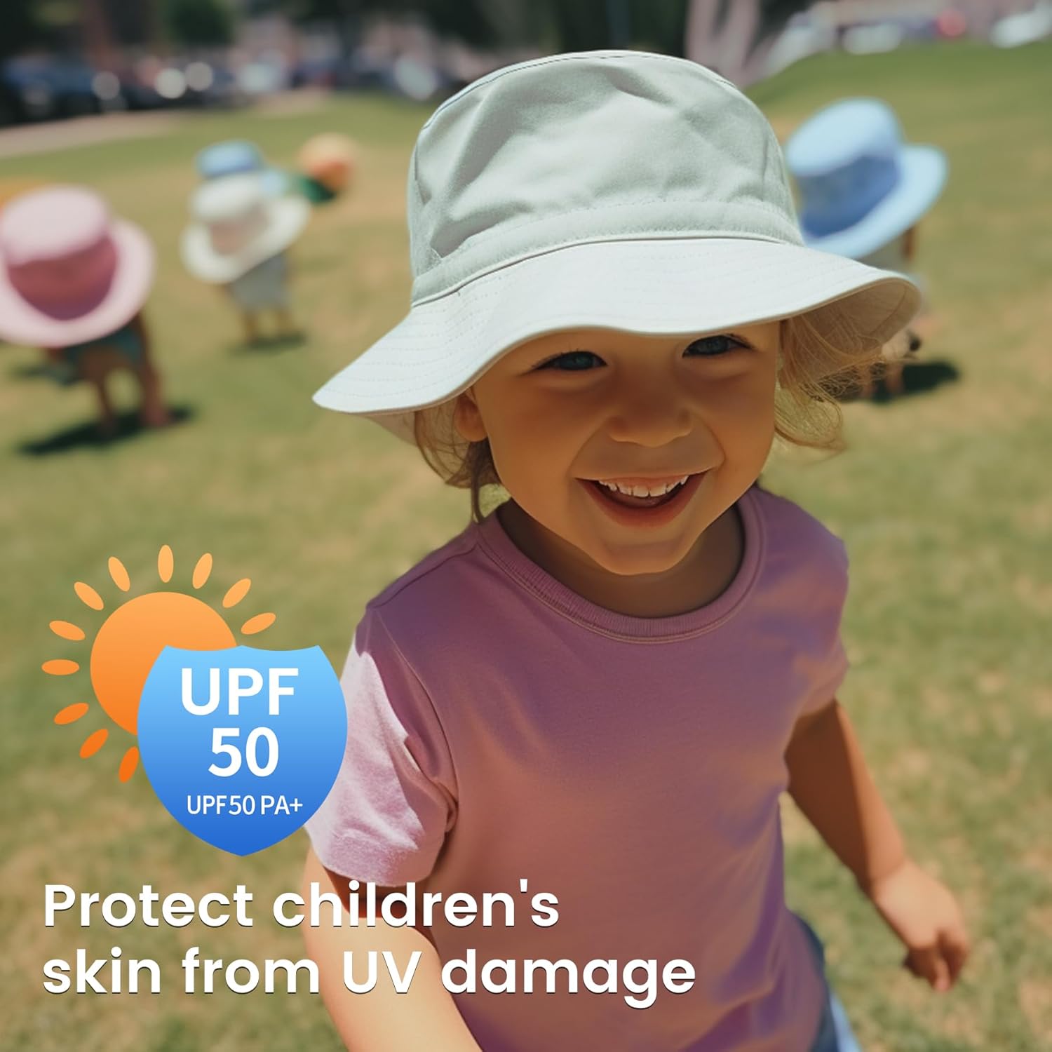 Baby Sun Hat 0-6 Years Toddler Boys Girls Adjustable Bucket Hats Kids Bucket Hats UPF 50+ Wide Brim Beach Swim Pool