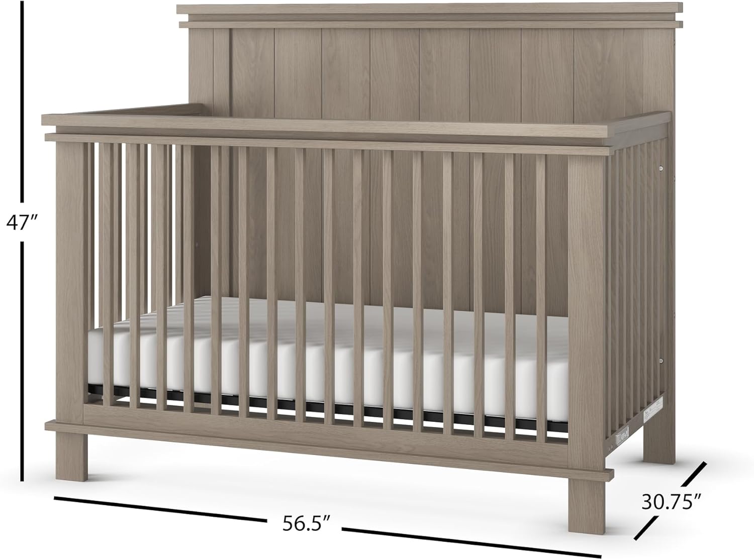 Child Craft Denman 4-in-1 Convertible Crib, Baby Crib Converts to Day Bed, Toddler Bed and Full Size Bed, 3 Adjustable Mattress Positions, Non-Toxic, Baby Safe Finish (Crescent Gray)
