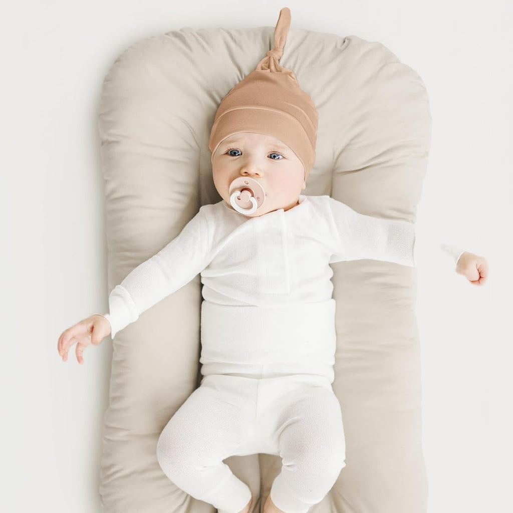 Konssy 6 Pack Baby Newborn Hats Set Knot Beanie Hats Soft for Infant Baby Girls Boys Caps 0-6 Months