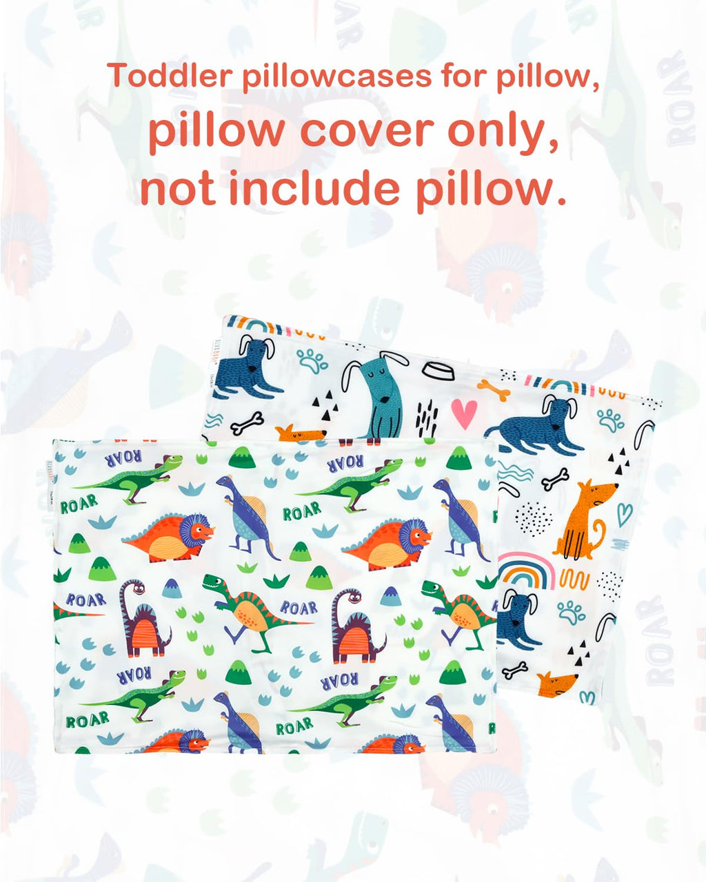 ALVABABY Toddler Pillowcases Stretchy Soft Kids Pillow Cover 2 Pack Fit 13"x 18" or 12"x16" Envelope for Girl Boy Sleepy Travel 2TPE32A