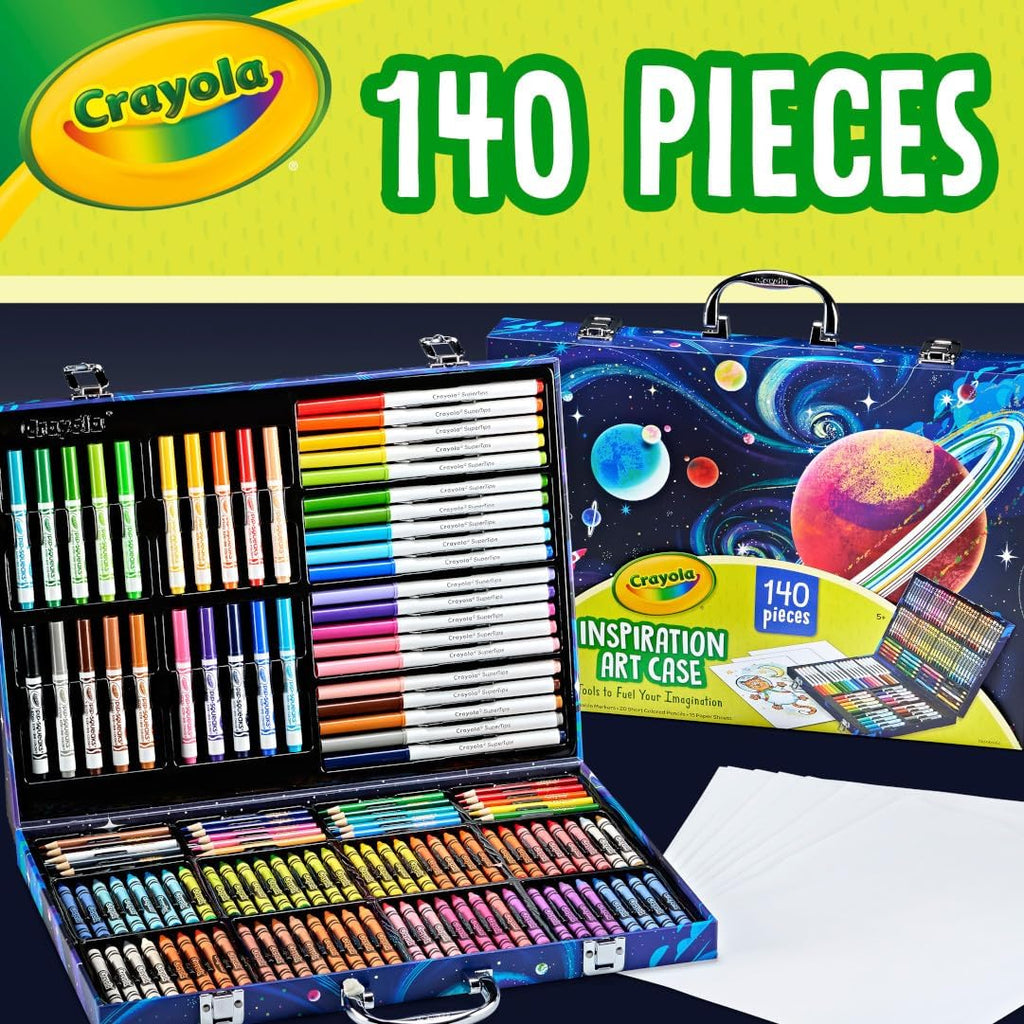 Crayola Inspiration Art Case Coloring Set, 140pc Space Theme – Art Kit for Kids, Crayons, Markers, Pencils, Gift for Boys & Girls, Ages 5, 6, 7, 8 [Amazon Exclusive]