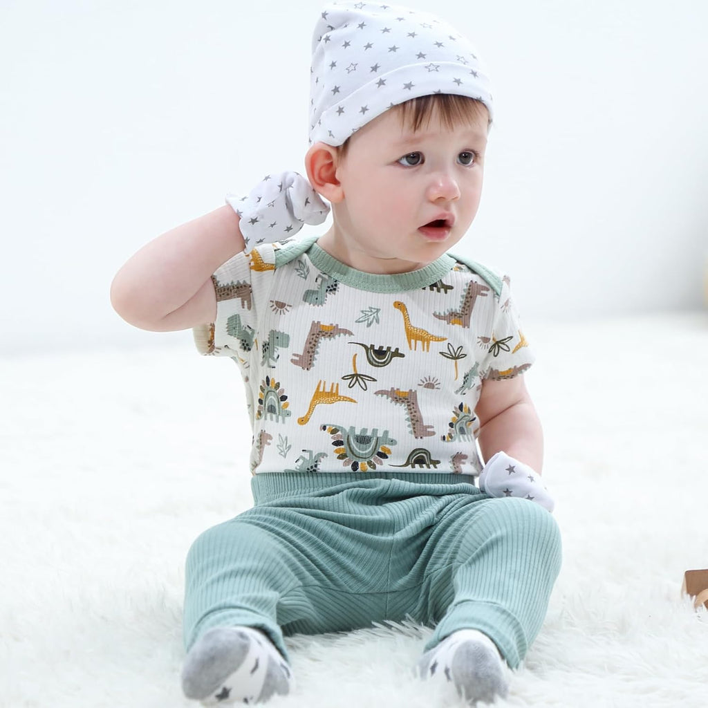 Baby Bodysuit and Pant Sets Ribbed Romper Soft Newborn Boy Girl Clothes Outfits Layette Gift Set