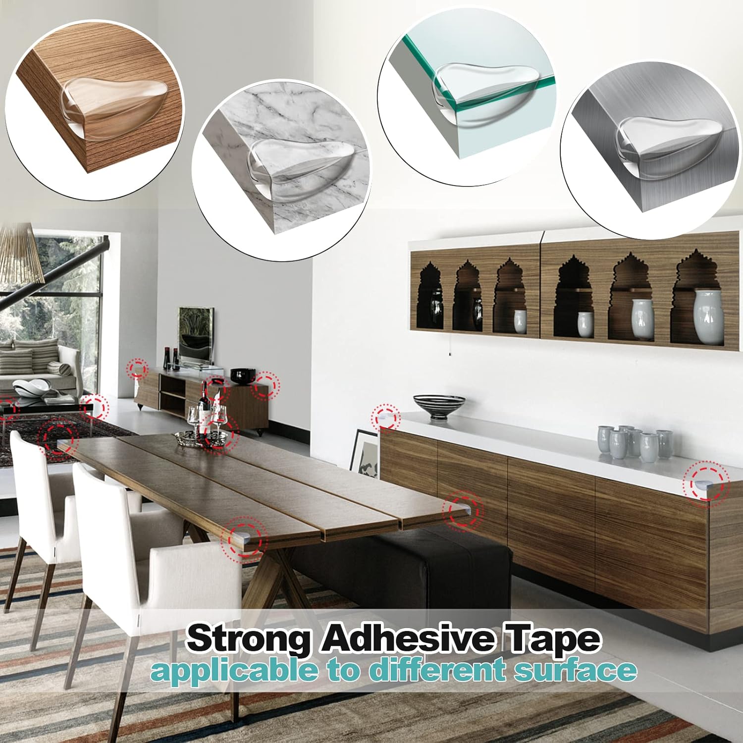 12 Pack Corner Protector Baby Clear Corner Guards Sharp Corner Cover Bumper Stop Head Injuries Tables, Furniture & Sharp Corners Baby Proofing