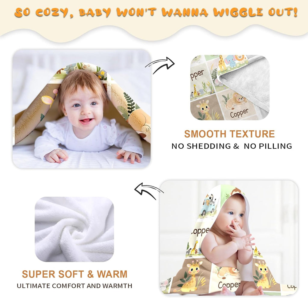 Ship Next Day, Personalized Baby Blanket – Printed in USA, Custom Baby Blanket for Boys & Girls, Baby Blanket with Name, Baby Shower, Easter, Christmas, Birthday Newborn & Toddler Gifts, Baby Gifts