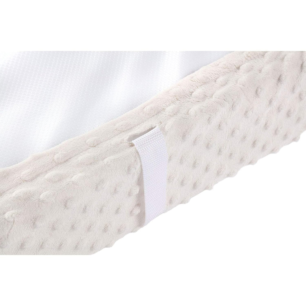 Baby Changing Pad Cover, Super Soft Plush Dot Diaper Changing Table Covers for Baby Girls and Boys, Ultra Comfortable, Safe for Babies, Fit 32"/34'' x 16" Pad (Beige)