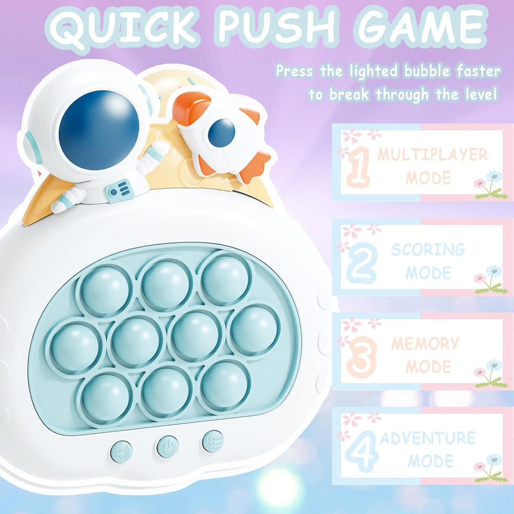 Stress Relief Toys, Decompression Breakthrough Puzzle Pop Button Gopher Handheld Game Machine, Novelty Fidget Toys Party Favor Gifts for Kids Adults (Rocket Astronaut)