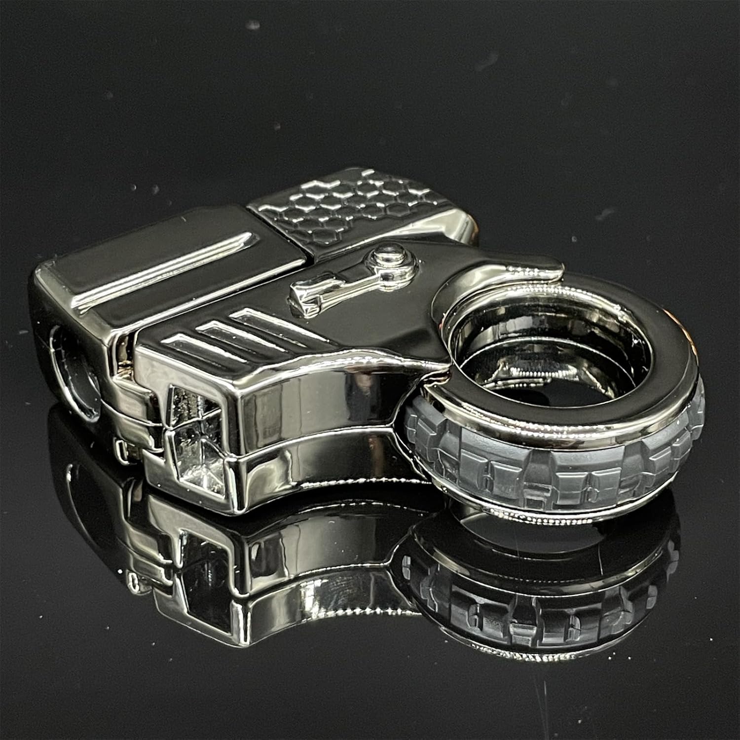 Alloy Gun Shape Fidget Ring EDC Fidget Spinner Metal Hand Spinner Adult Fidget Toys ADHD Tool Anxiety Stress Relief Toys Office Desk Toys (Gray)