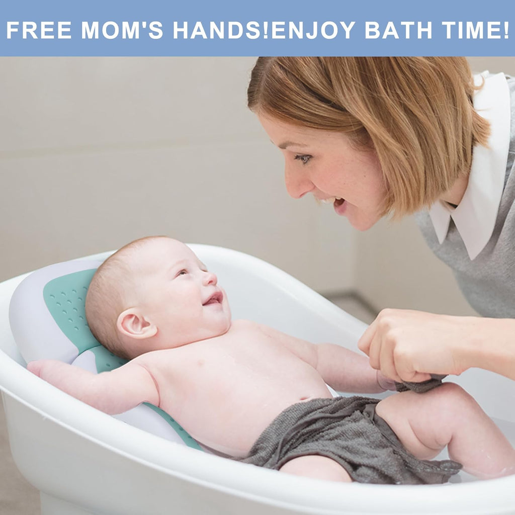 Baby Bath Support,Ideal for Babies Less Than 6 Months Old,with Thermometer-Adjustable Slope Newborn Bathtub, Baby tubs for Baby tubs for Newborn Essentials Must Haves (Green)