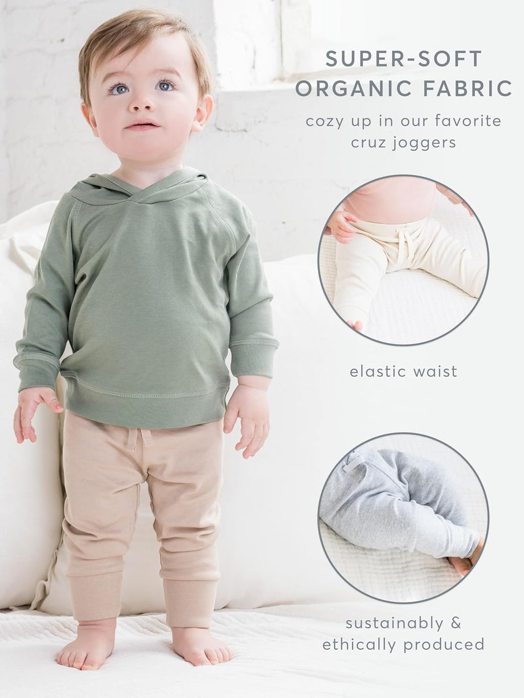 Colored Organics - Cruz Joggers Organic Cotton Baby Pants - Kids & Baby Clothes