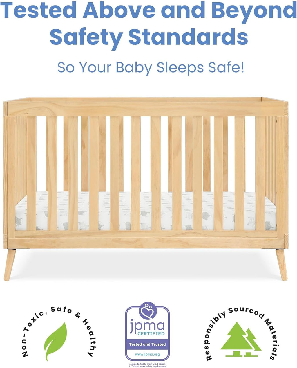 Delta Children Essex 4-in-1 Convertible Crib Greenguard Gold Certified, Natural