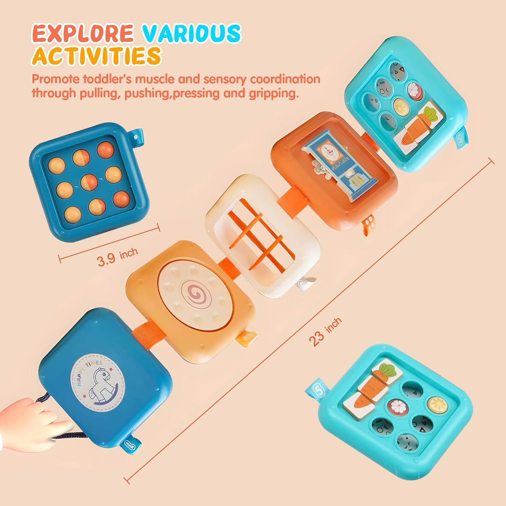 Busy Board for 1 Year Old, Travel Toys for Toddler 1-3, Montessori Busy Board Busy Cube, Toys Gifts for 1 Year Old Boy Girl