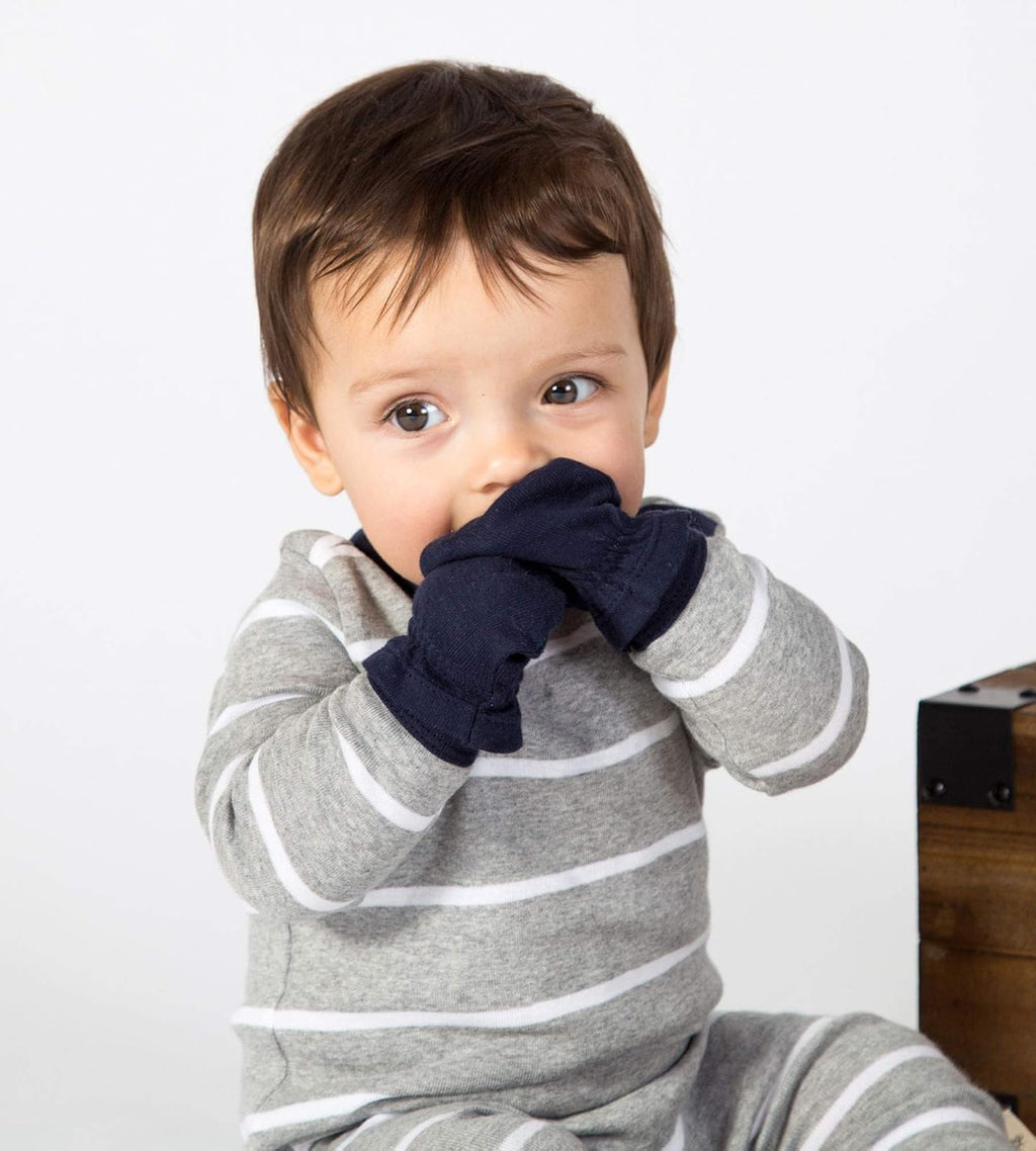 Burt's Bees Baby Baby Girls' Mittens, No-Scratch Mitts, 100% Organic Cotton, Set of 3