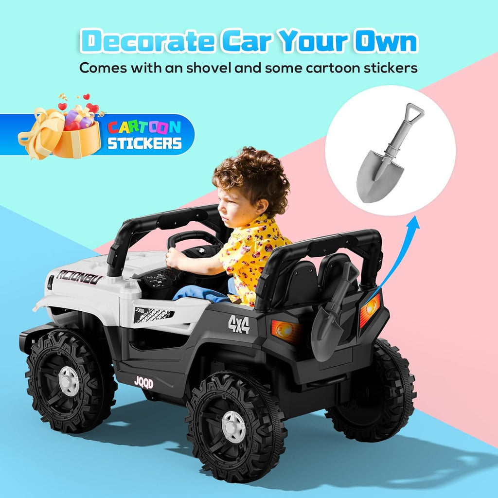 SEALIGHT 12V Kids Ride On Car Truck w/Parent Remote Control, Electric Car for Kids Children Ride On Toy Toddler with Double Doors/Safety Belt/LED Lights/Music Player/Bluetooth