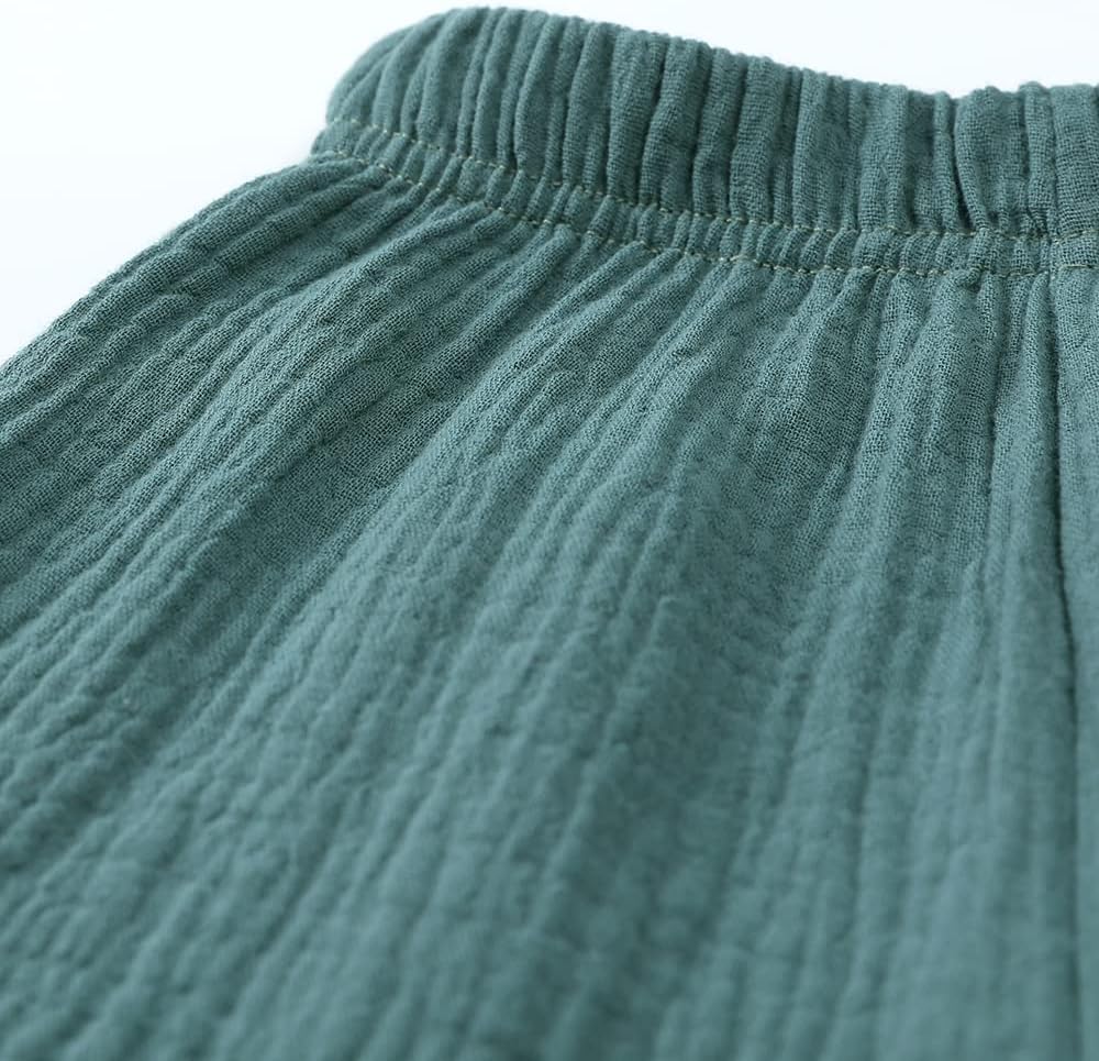 MYGBCPJS Baby Boys Girls Cotton Linen Trousers Kids Casual Ankle Pants Loose Long Bloomers