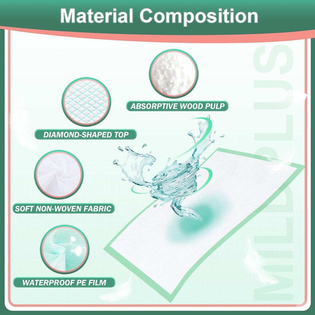 Disposable Underpads 17"×24"(300 pcs) Light Absorbent Bed Pads Small Chucks Pads for Kids, Puppy, Cat and Tioilet