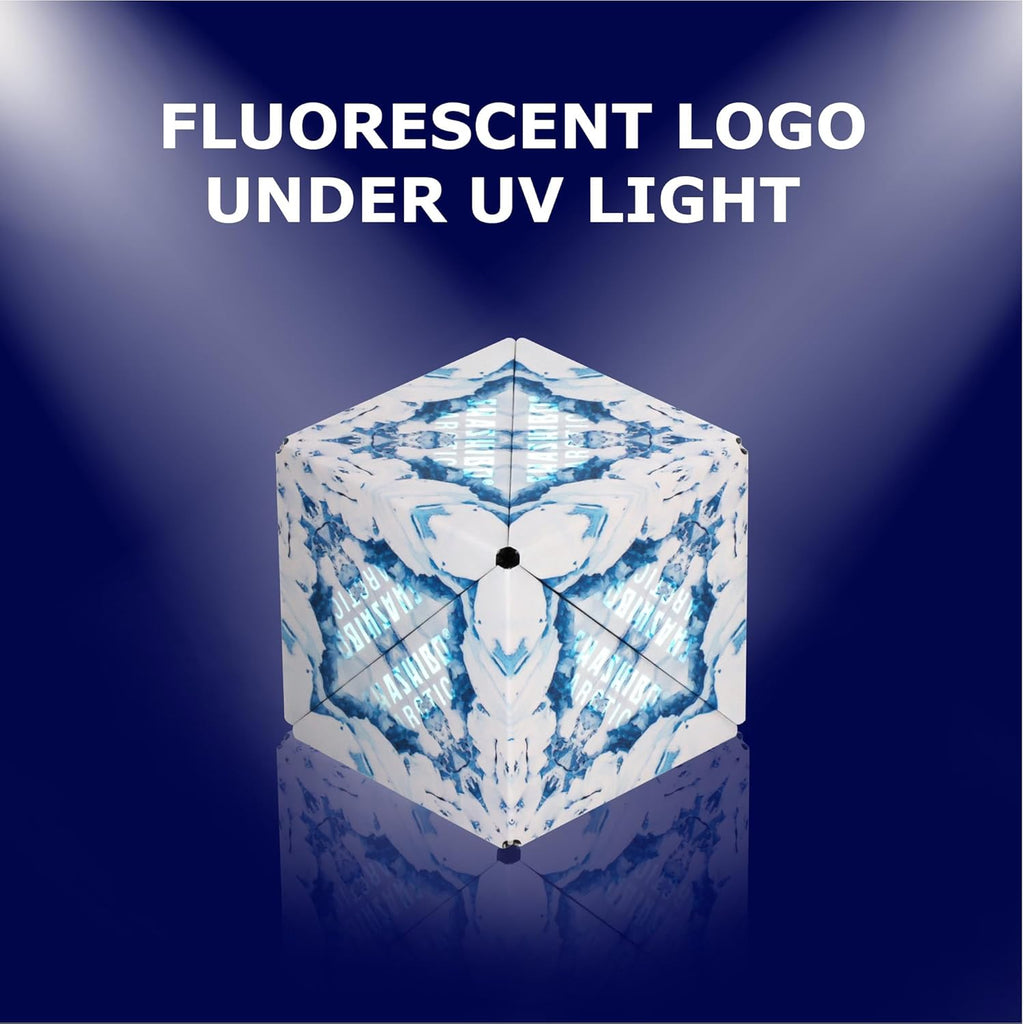 SHASHIBO Shape Shifting Box - Award-Winning, Patented Fidget Cube w/ 36 Rare Earth Magnets - Transforms Into Over 70 Shapes, Download Fun in Motion Toys Mobile App (Wild Series - Arctic)