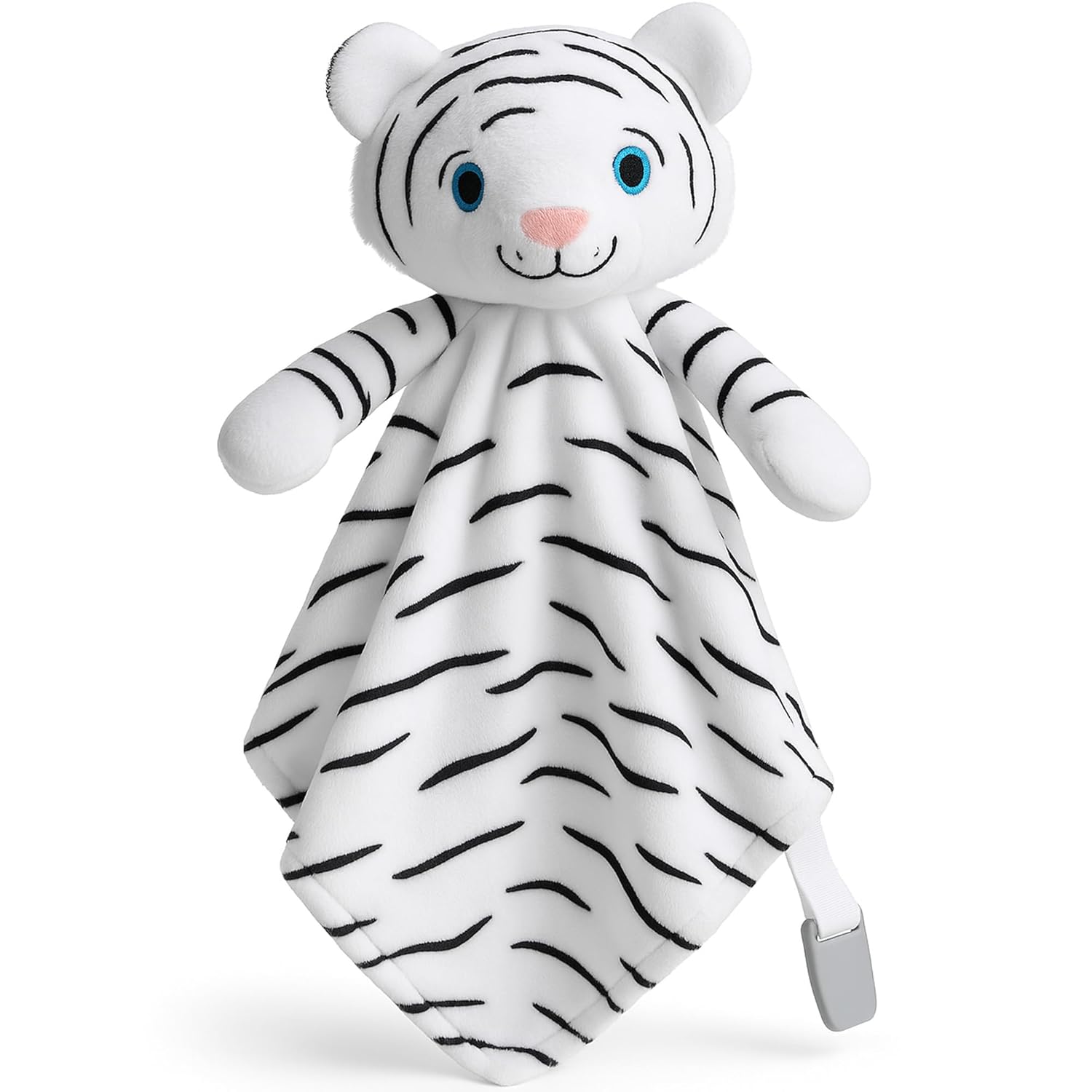 Love By Emi Baby Music Lovey White Tiger, Baby Sleep Soother for Crib & Cuddle Bedtime, White Noise with a Heartbeat & Lullaby, Plush Sound Machine Toy, Stuffed Animal for Newborns, Infants & Toddlers