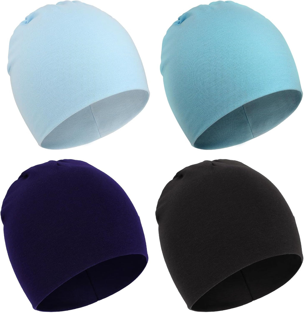DRESHOW BQUBO 4 Pieces Baby Beanie Newborn Toddler Soft Cute Knit Hat Hospital Hats for Baby Boys Infant Cap Beanies