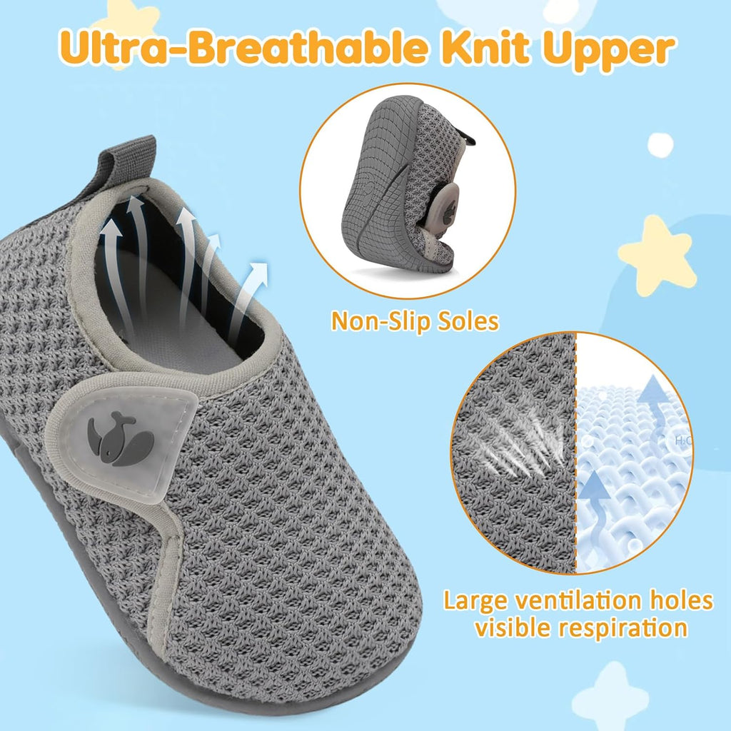 FEETCITY Toddler Walking Shoes Slip On Toddler Shoes Boys Girls Kids Sports Sneakers Casual School Shoes Barefoot Shoes